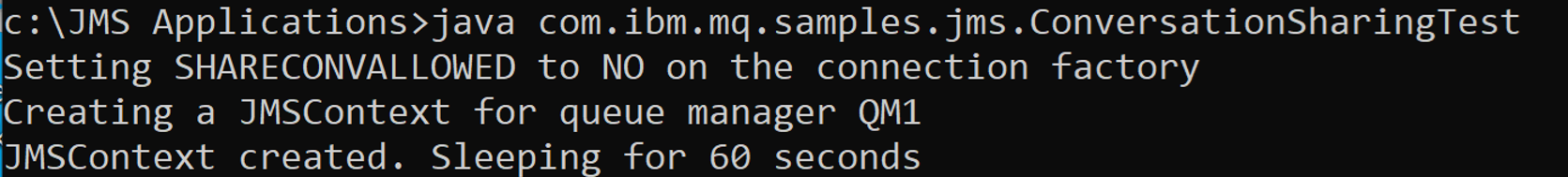 Output from running the modified sample application