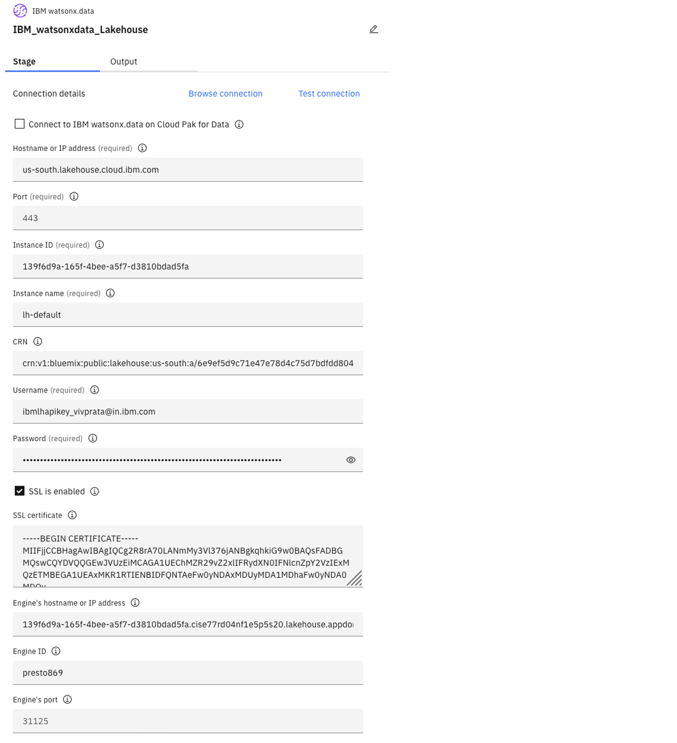 watsonx.data connector connections
