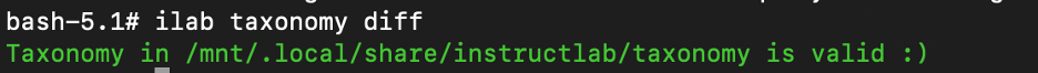 Output of ilab taxonomy diff command