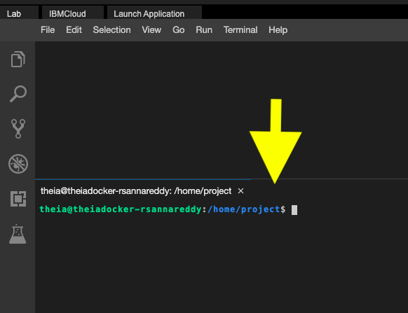 Screenshot highlighting new terminal at bottom of screen