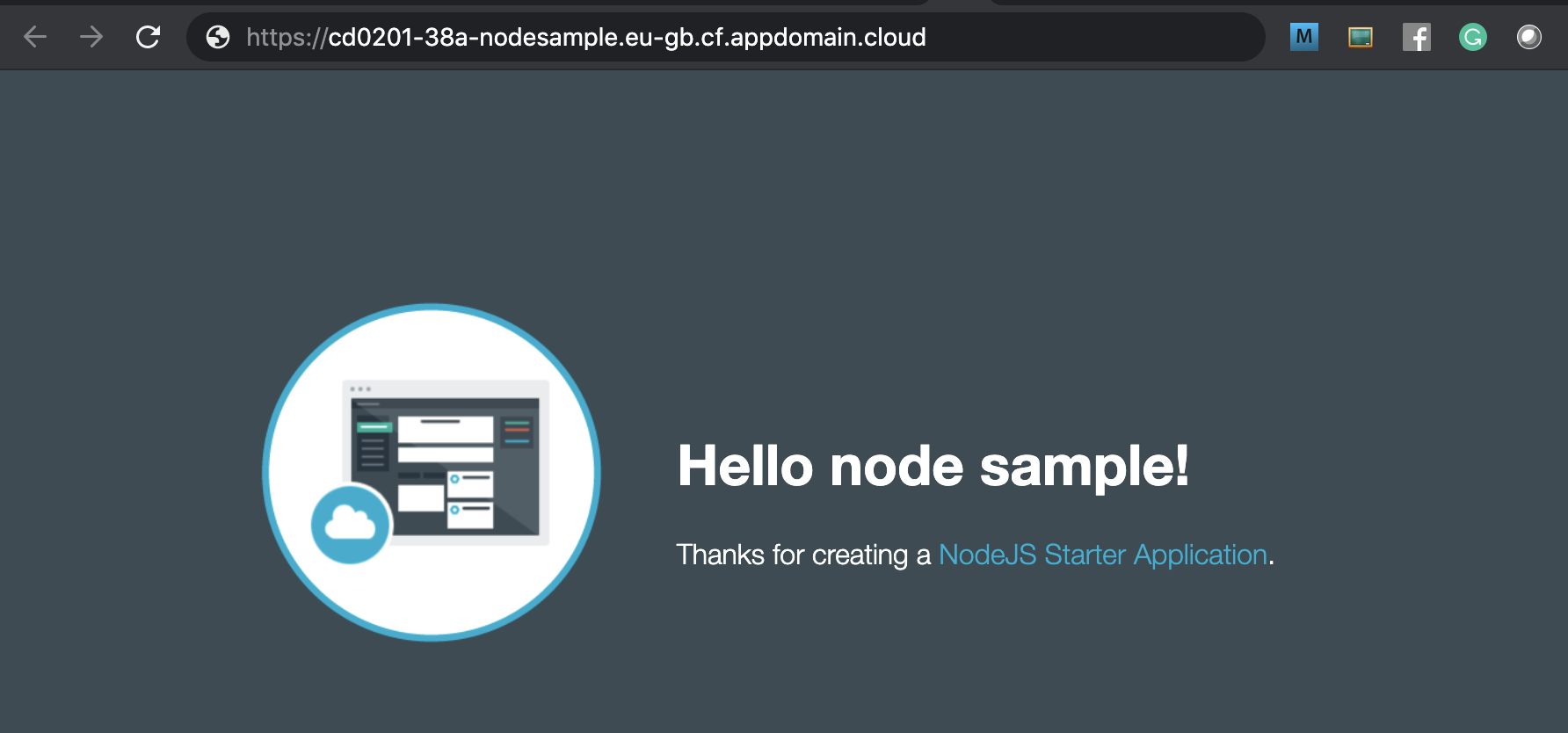 Hello node sample