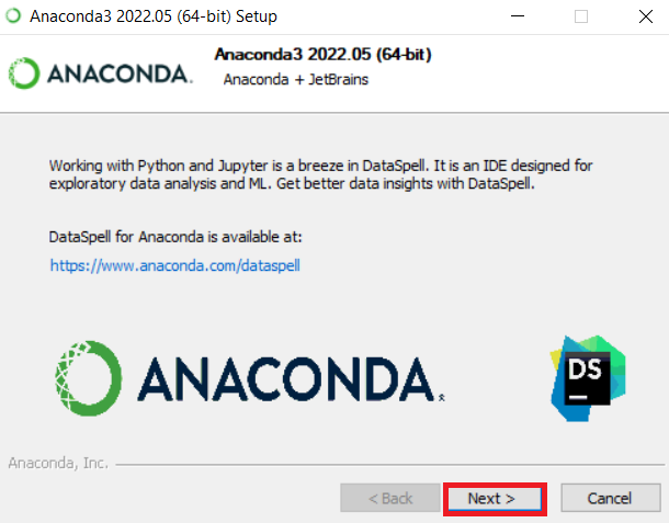 DataSpell for Anaconda availab-lity