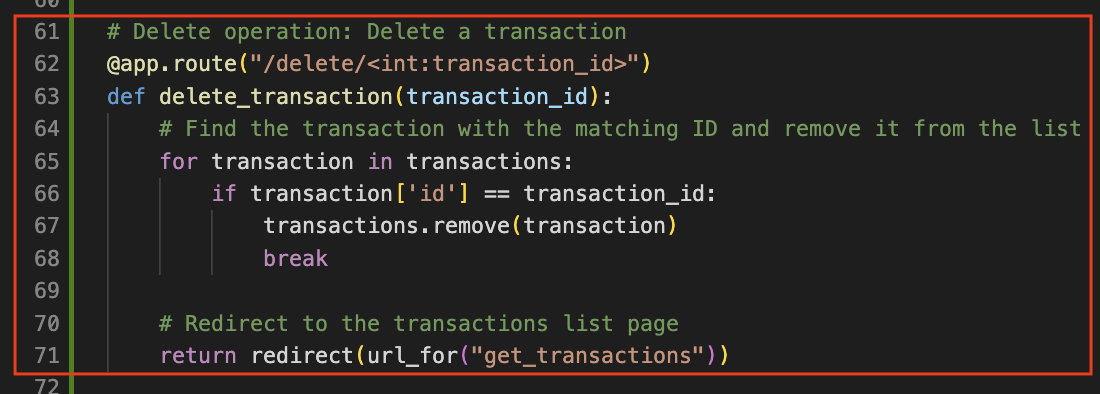 Correct code reference