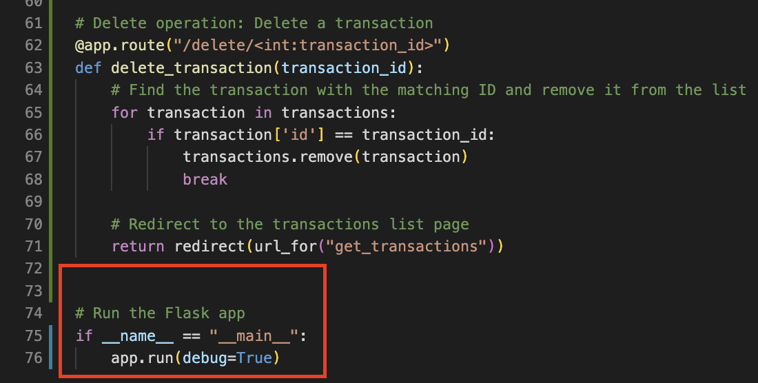 Correct code reference
