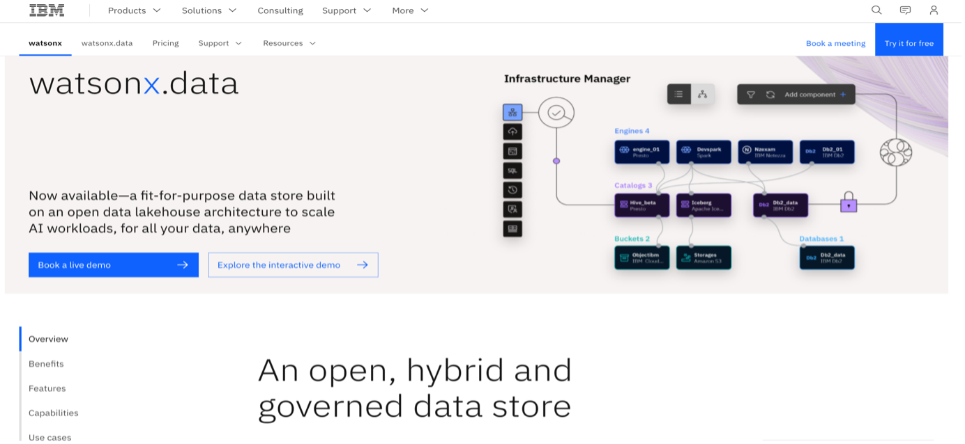 watsonx.data overview page