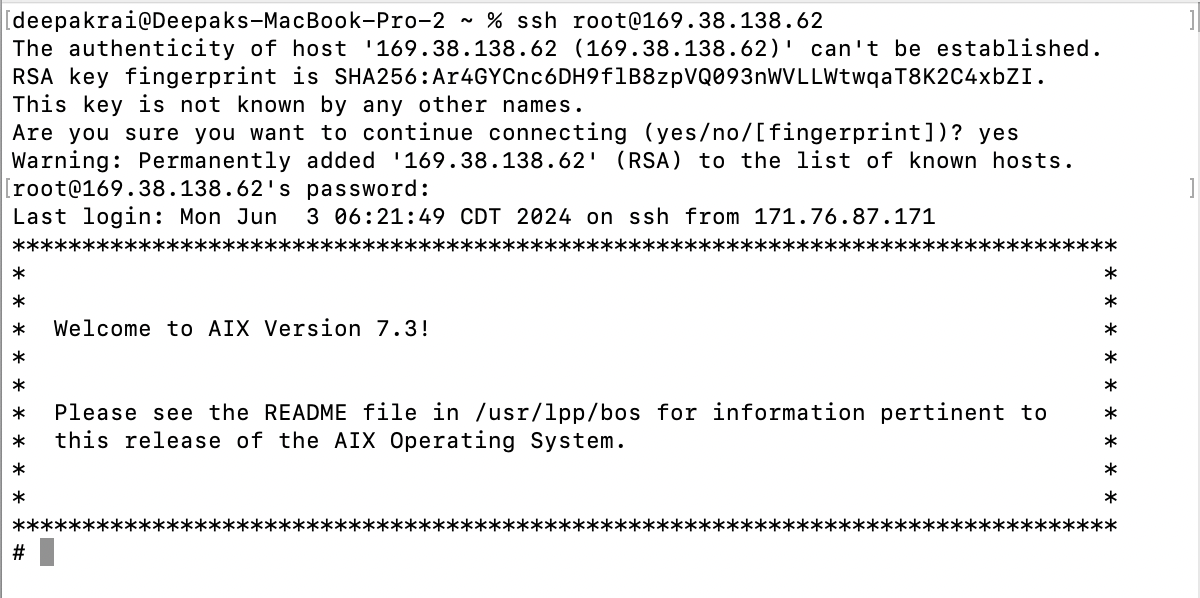 Create and access an IBM AIX environment on IBM Power Virtual Server ...