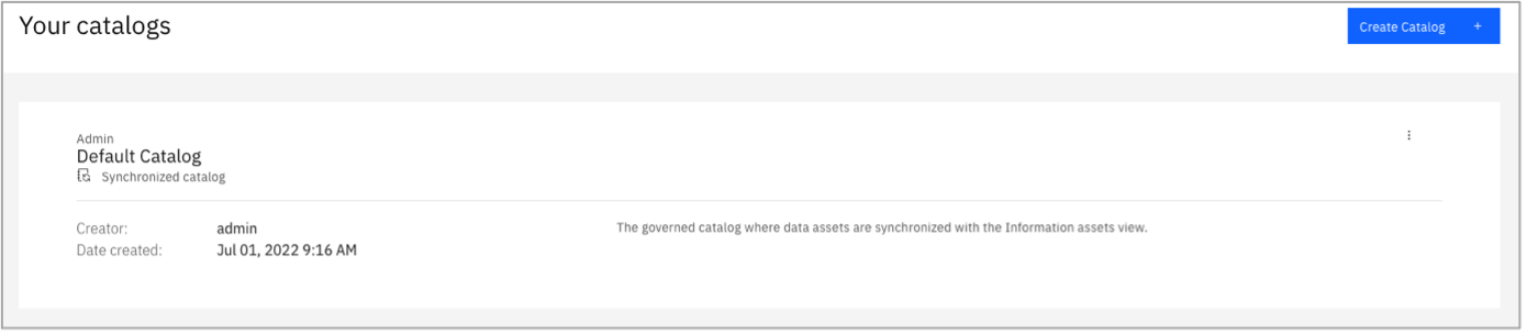 Your catalogs dashboard