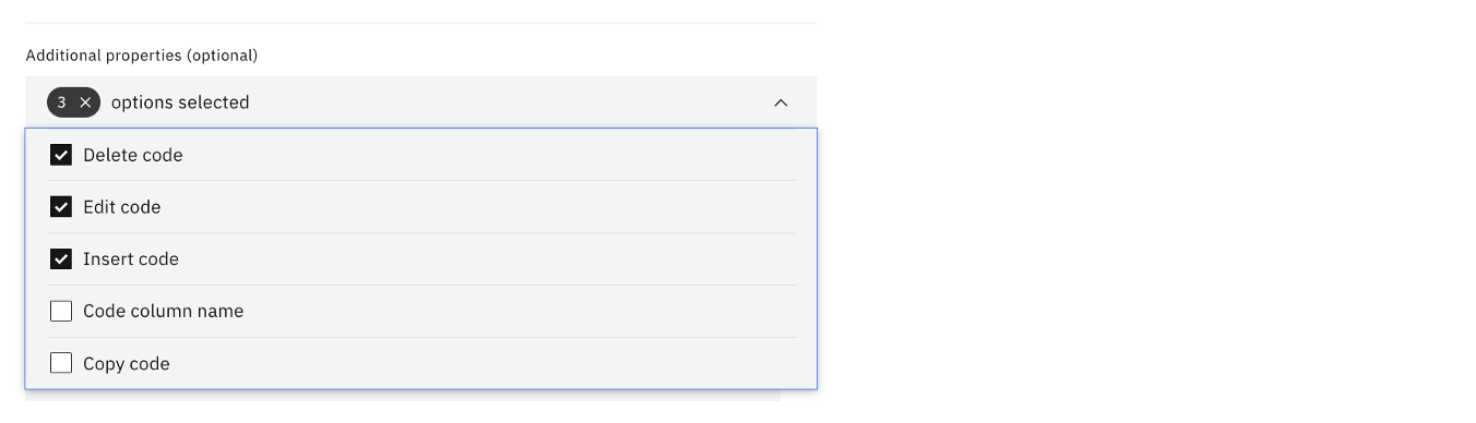 Three options selected