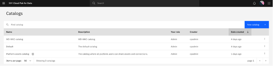 Creating a new catalog