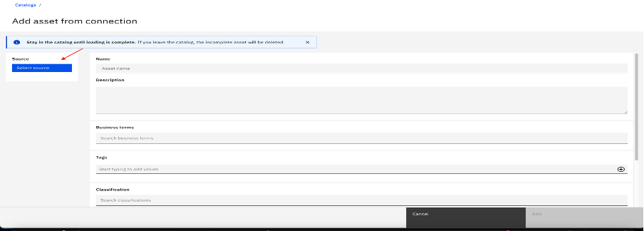 Selecting the source