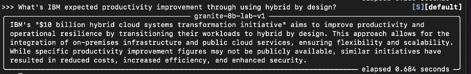 InstructLab answers to a question