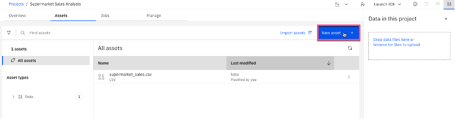 Creating new Data Refinery asset