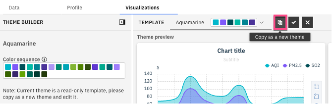 Selecting copy theme icon