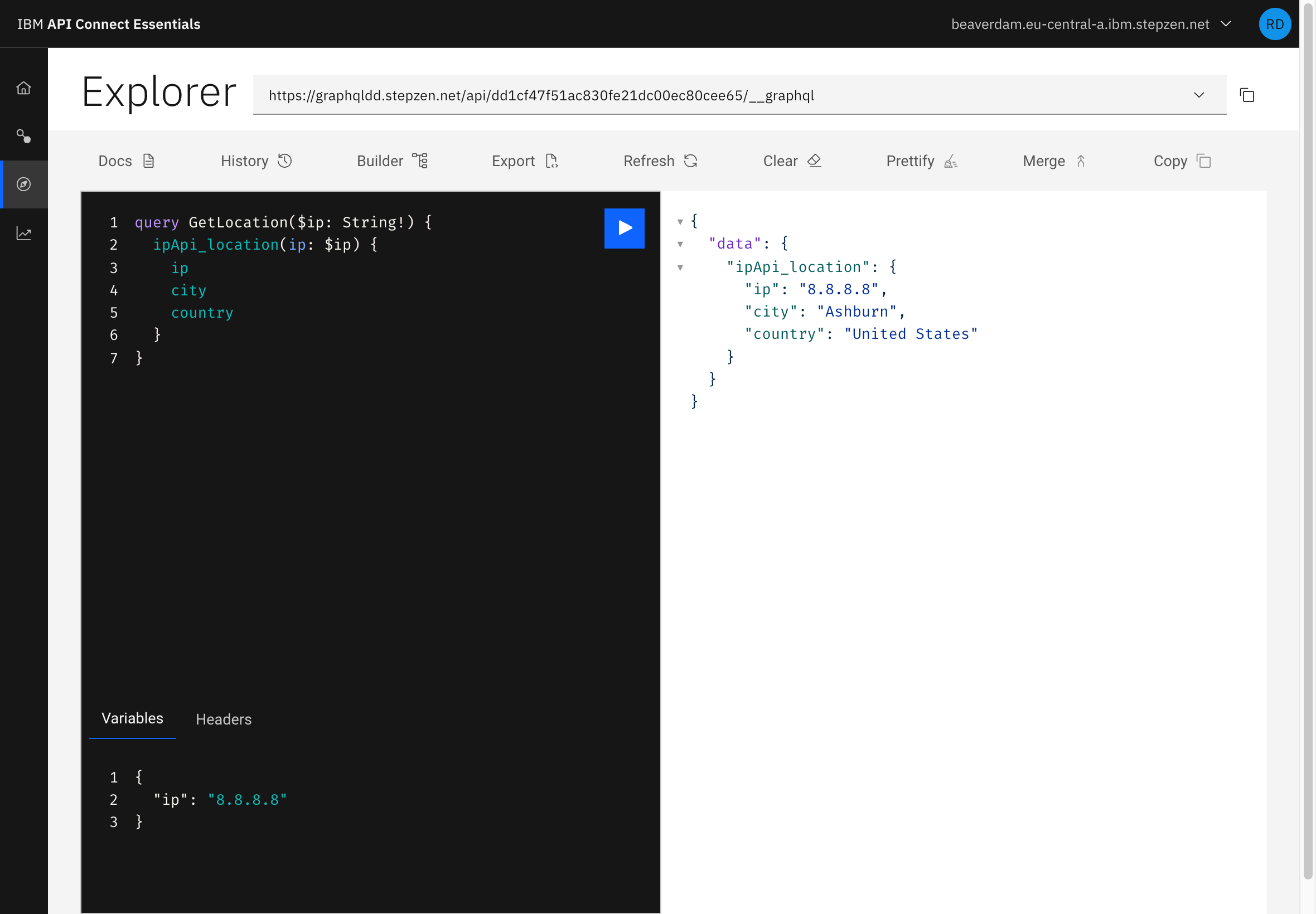 Using variables in GraphiQL interface Using variables in GraphiQL interface