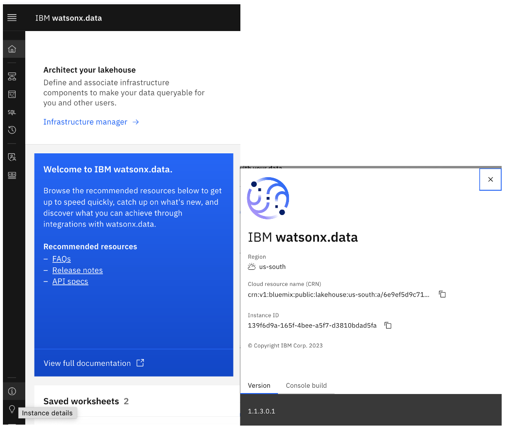 Instance details icon